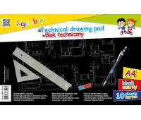 Blok techniczny GIMBOO, A4, 10 kart., 150gsm, czarny