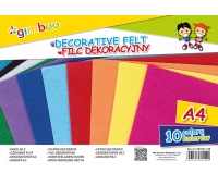 Decorative felt GIMBOO, A4, in foil, mix of colors