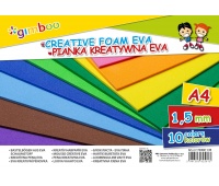 Creative foam Eva GIMBOO, A4, 1,5mm, in foil, mix of colors