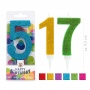 Birthday candle TRENDHAUS Birthday Fun maxi , glitter, numbers 0-9, color mix