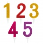 Birthday candle TRENDHAUS Birthday Fun maxi , glitter, numbers 0-9, color mix