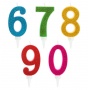 Birthday candle TRENDHAUS Birthday Fun maxi , glitter, numbers 0-9, color mix