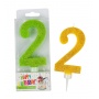 Birthday candle TRENDHAUS Birthday Fun maxi , glitter, numbers 0-9, color mix