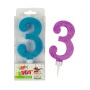 Birthday candle TRENDHAUS Birthday Fun maxi , glitter, numbers 0-9, color mix
