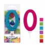 Birthday candle TRENDHAUS Birthday Fun maxi, glitter, no. 0, color mix