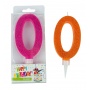 Birthday candle TRENDHAUS Birthday Fun maxi, glitter, no. 0, color mix