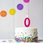 Birthday candle TRENDHAUS Birthday Fun maxi, glitter, no. 0, color mix