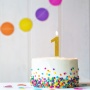 Birthday candle TRENDHAUS Birthday Fun maxi, glitter, no. 1, color mix