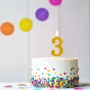 Birthday candle TRENDHAUS Birthday Fun maxi, glitter, no. 3, color mix