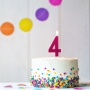 Birthday candle TRENDHAUS Birthday Fun maxi, glitter, no. 4, color mix