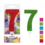 Birthday candle TRENDHAUS Birthday Fun maxi, glitter, no. 7, color mix