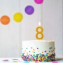 Birthday candle TRENDHAUS Birthday Fun maxi, glitter, no. 8, color mix