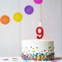 Birthday candle TRENDHAUS Birthday Fun maxi, glitter, no. 9, color mix