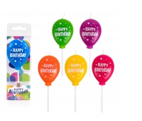 Birthday candle TRENDHAUS Birthday Fun, balloon, color mix