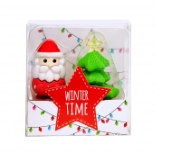 Erasers TRENDHAUS, Santa Claus and Christmas tree, 2 pcs,color mix