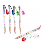 Huge pencil with sharpener and eraser TRENDHAUS ABC Champions, 26 cm, color mix