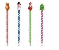Pencil with cap TRENDHAUS MM SF, christmas design, color mix