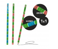 Pencil with multiplication tables TRENDHAUS BTS, neon color mix