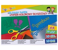 GIMBOO glossy coloured paper notebook, A4, 10 sheets, 80 gsm, colours mix