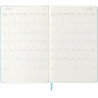 Kalendarz tygodniowy MOLESKINE 2025/26, 18M, L, twarda oprawa, 13x21cm, aquamarine, Kalendarze, Zeszyty i bloki