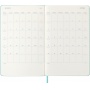 Kalendarz tygodniowy MOLESKINE 2026, 12M, L, twarda oprawa, 13x21cm, aquamarine, Kalendarze, Zeszyty i bloki