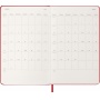 Kalendarz tygodniowy MOLESKINE 2026, 12M, L, twarda oprawa, 13x21cm, scarlet red, Kalendarze, Zeszyty i bloki