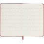Kalendarz tygodniowy MOLESKINE 2026, 12M, P, twarda oprawa, 9x14cm, scarlet red, Kalendarze, Zeszyty i bloki