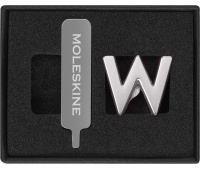 Przypinka MOLESKINE W, srebrna