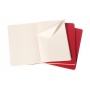 Zestaw 3 zeszytów MOLESKINE Cahier Journals, L, 13x21cm, gładki, 80 stron, cranberry red, Zeszyty, Artykuły szkolne