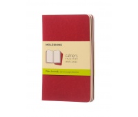 Zestaw 3 zeszyt&oacute;w MOLESKINE Cahier Journals, P, 9x14cm, gładki, 64 strony, cranberry red