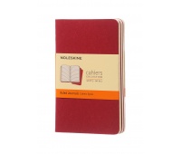 Set of 3 notebooks MOLESKINE Cahier, P, 9x14cm, ruled, 64 pages, cranberry red