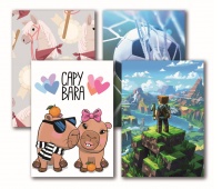 School notebook GIMBOO, A5, smooth, 16 sheets, mix of designs