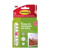 Rzepy COMMAND™ (17206), do wieszania obrazów, duże, 8 szt. białe