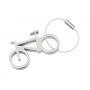 Keyring TROIKA Drahtesel, bottle opener, bicycle, silver