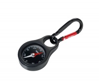 Keyring TROIKA Wegweiser, compass, with carabiner, black