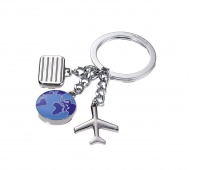 Keyring TROIKA Weltenbummler, 3 charms, metal