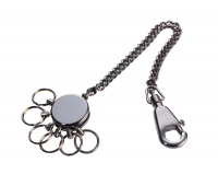 Keyring TROIKA Patent Chain, with chain, for 6 keys, chrome-plated