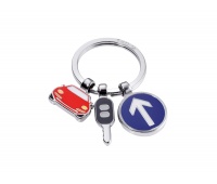 Keyring TROIKA On The Road, 3 charms, enamelled metal