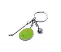 Keyring TROIKA Hole In One, 3 charms, enamelled metal