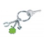 Keyring TROIKA Glucksbringer Klee, 3 charms, enamelled metal