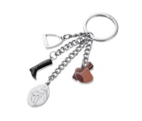 Keyring TROIKA Pferdegluck, 4 charms, enamelled metal