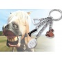 Keyring TROIKA Pferdegluck, 4 charms, enamelled metal