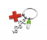 Keyring TROIKA Get Well, 3 charms, enamelled metal