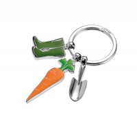 Keyring TROIKA Garden Love, 3 charms, enamelled metal