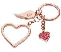 Keyring TROIKA Love Is In The Air, enamelled metal, rose gold