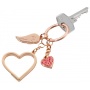 Keyring TROIKA Love Is In The Air, enamelled metal, rose gold