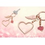 Keyring TROIKA Love Is In The Air, enamelled metal, rose gold