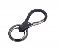 Keyring TROIKA 3xKey, 2 key rings, carabiner, black