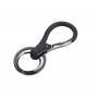 Keyring TROIKA 3xKey, 2 key rings, carabiner, black