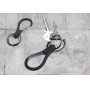 Keyring TROIKA 3xKey, 2 key rings, carabiner, black